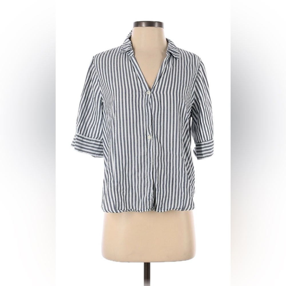 J.Crew Short-sleeve Button-up Shirt in Stripe Small